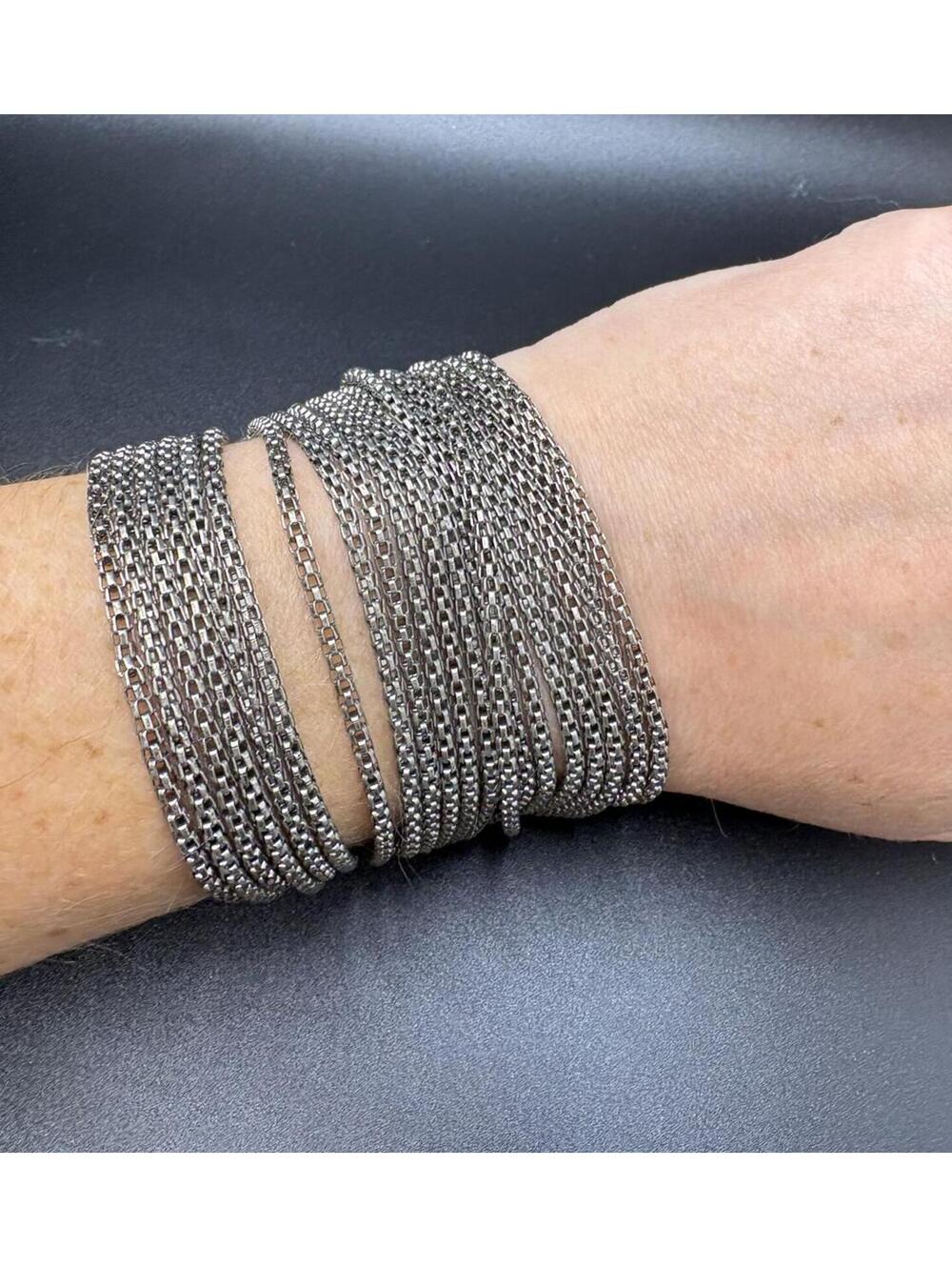 Multistrand Silvertone Chain Bracelet
